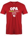 Opa T-Shirt Spruch für werdenden Opa - Opa Loading 2025 Balken lädt. Fußabdrücke Baby. Rot