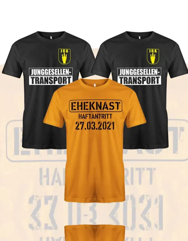 JGA T-Shirt Männer - Junggesellentransport - Herren JGA Set für Team und Bräutigam