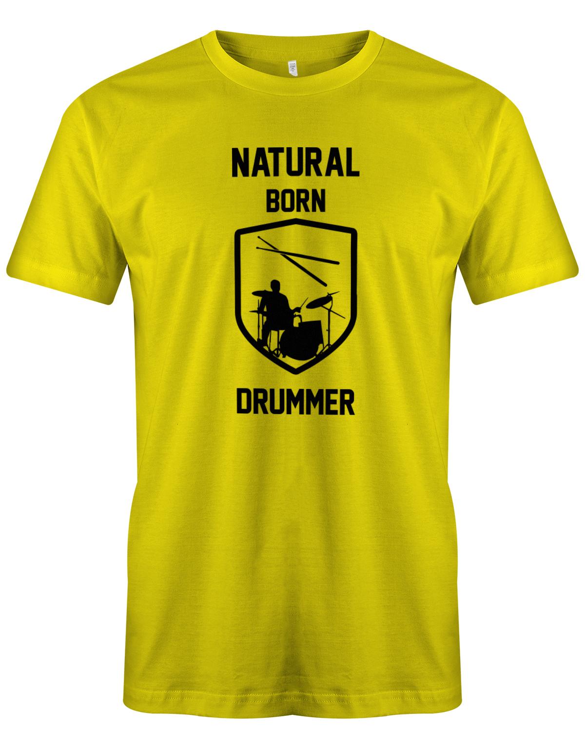 Drummer t shirt bedruckt mit lustigen Motiv. Natural Born Drummer. Schlagzeugspieler