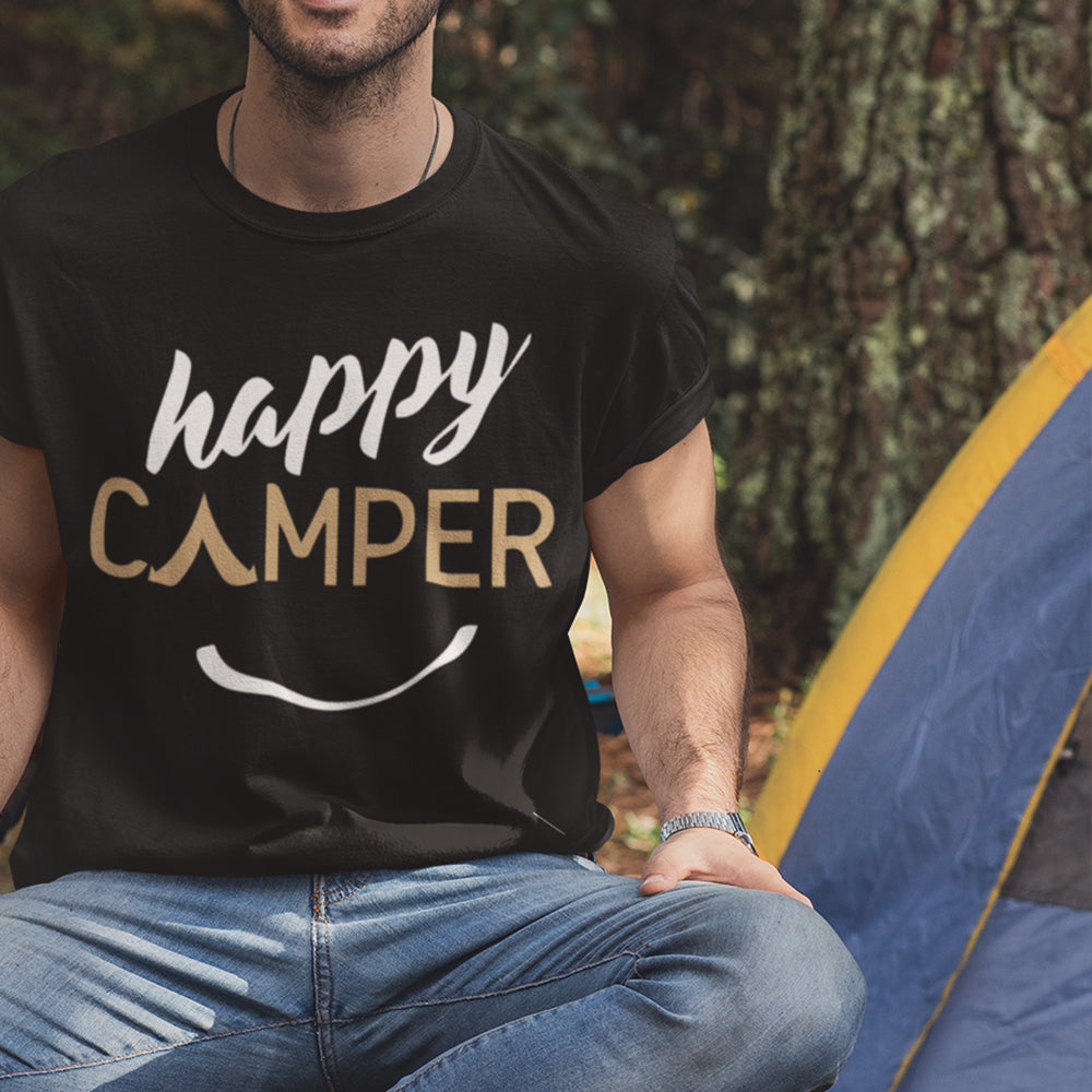 bedrucktes t shirt für outdoor camper. Happy camper