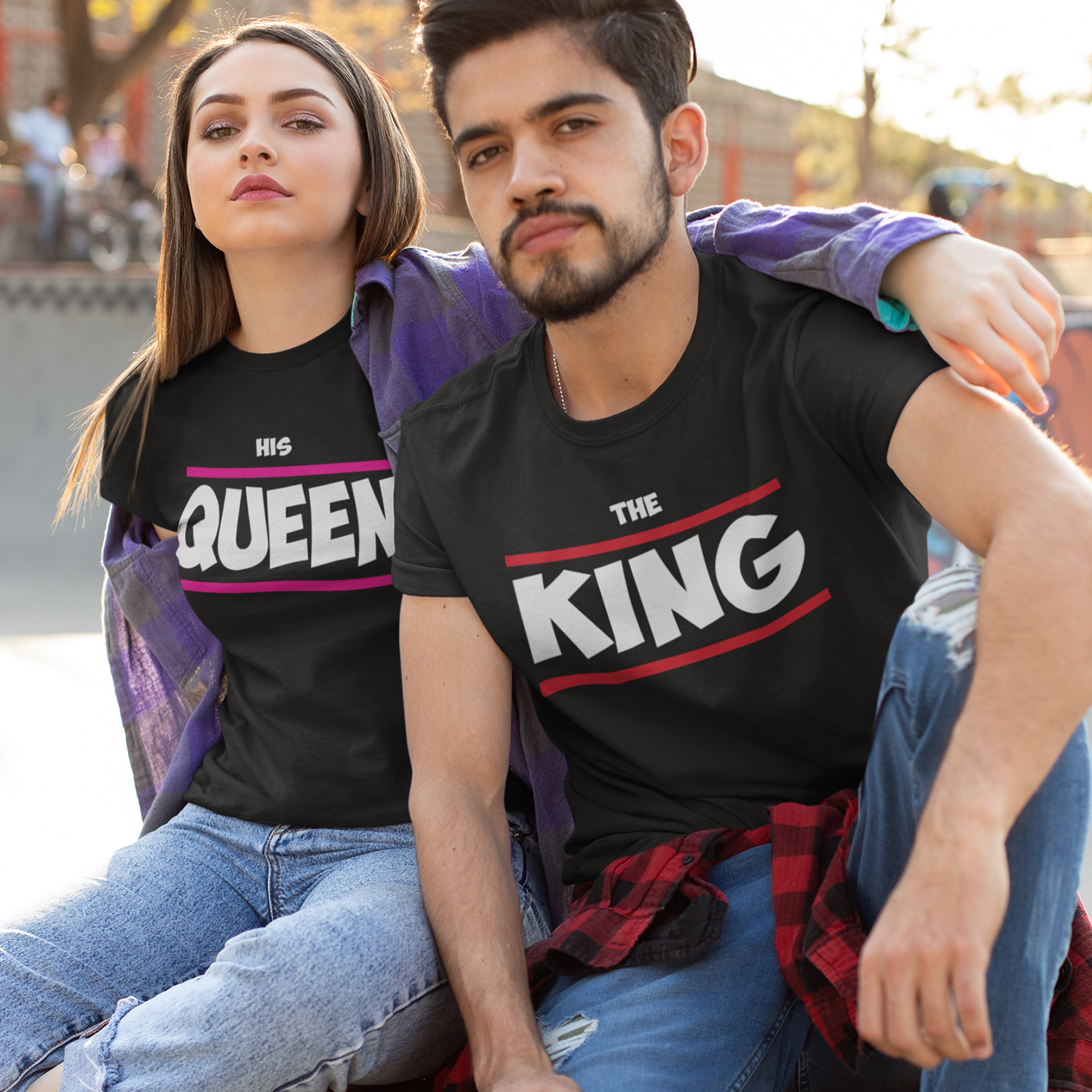 Geschenk für partner. The Queen & the King. Pärchen bedrucktes t shirt