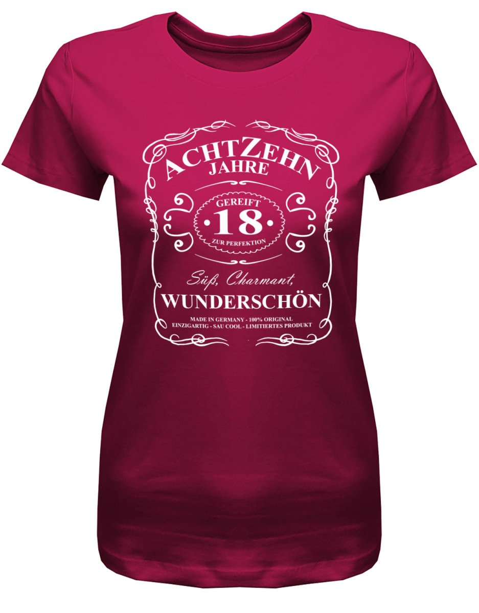 18 Jahre gereift zur Perfektion - 18 Geburtstag Shirt Mädchen - T-Shirt bedrucken mit lustigen Sprüchen bei - myShirtStore