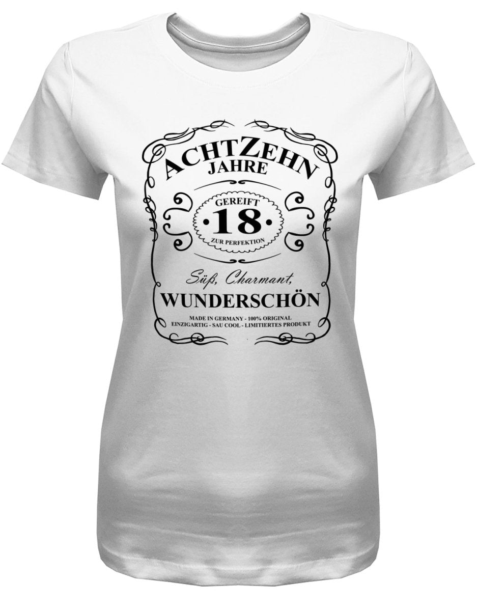 18 Jahre gereift zur Perfektion - 18 Geburtstag Shirt Mädchen - T-Shirt bedrucken mit lustigen Sprüchen bei - myShirtStore