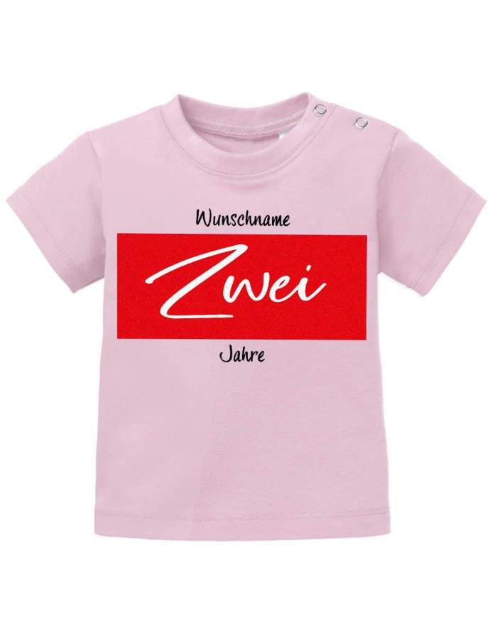 2 Jahre Block mit Wunschname - Baby T-Shirt - T-Shirt bedrucken mit lustigen Sprüchen bei - myShirtStore