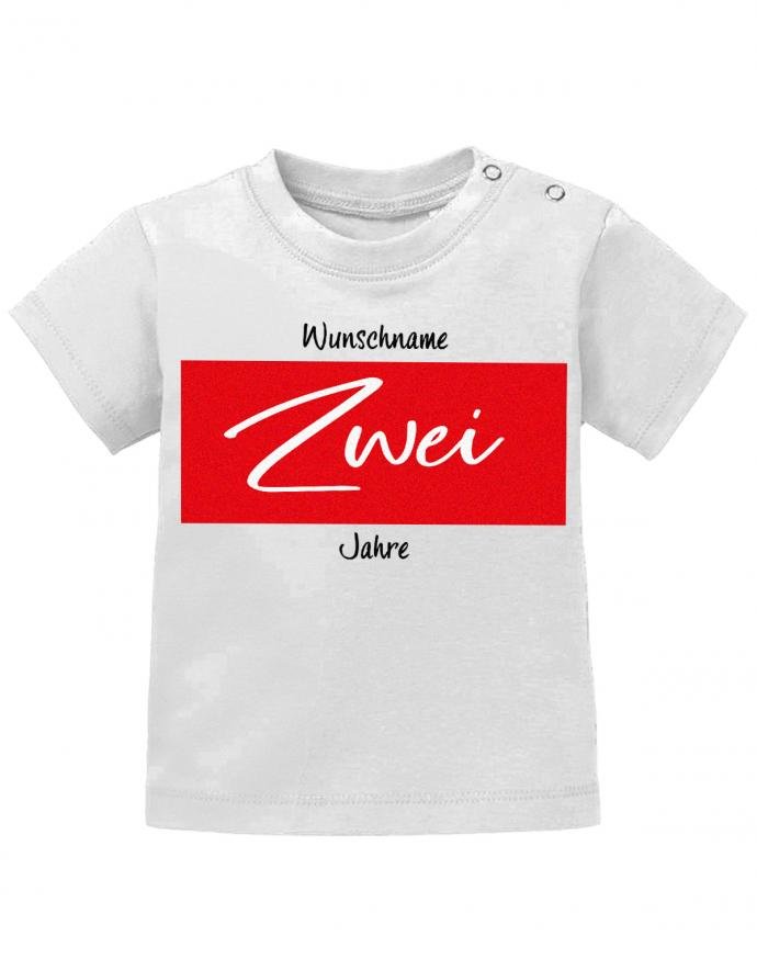 2 Jahre Block mit Wunschname - Baby T-Shirt - T-Shirt bedrucken mit lustigen Sprüchen bei - myShirtStore