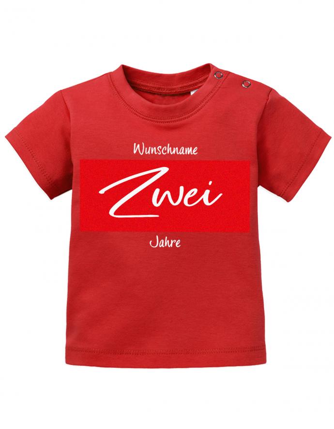 2 Jahre Block mit Wunschname - Baby T-Shirt - T-Shirt bedrucken mit lustigen Sprüchen bei - myShirtStore