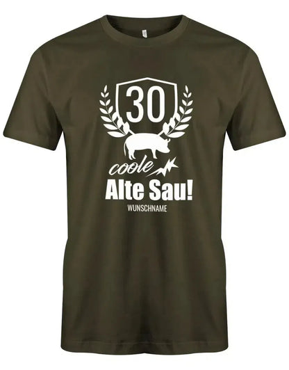 30 Coole Alte Sau mit Wunschname - 30 Geburtstag Männer Shirt