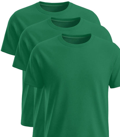 Herren T-Shirt 3er Pack grün unbedruckt
