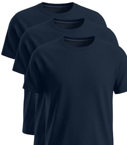 Herren T-Shirt 3er Pack navy unbedruckt