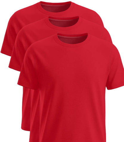 Herren T-Shirt 3er Pack rot Baumwolle