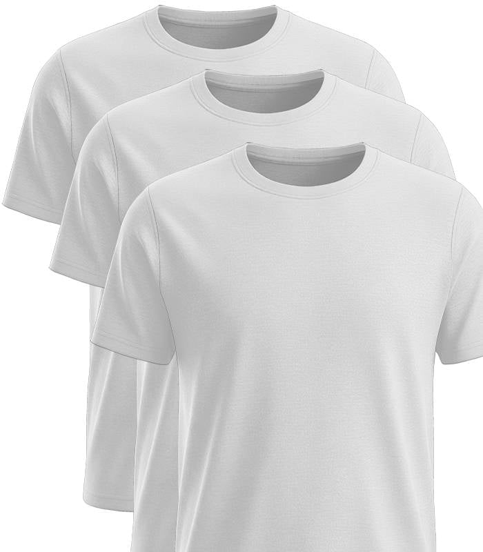 Herren T-Shirt 3er Pack weiß Baumwolle