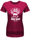 40 Coole Alte Sau mit Wunschname - 40 Geburtstag Shirt Frau - T-Shirt bedrucken mit lustigen Sprüchen bei - myShirtStore