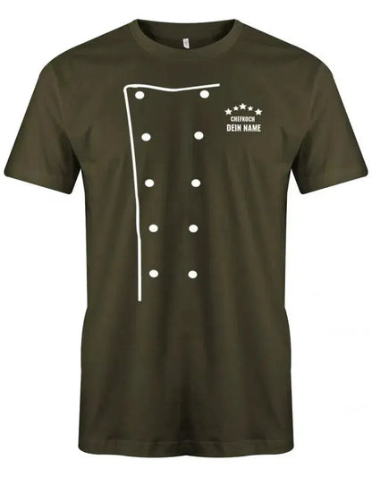 5 Sterne Chefkoch Jacke Design mit Name - grillen - kochen - Herren T-Shirt