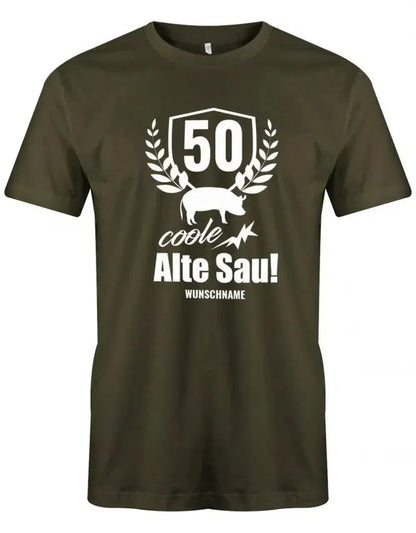 50 Coole Alte Sau mit Wunschname - Geburtstag - Herren T-Shirt