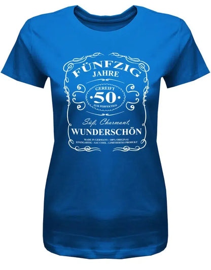 50 Jahre gereift zur Perfektion - Süß Charmant Wunderschön - 50 Geburtstag Shirt Frau