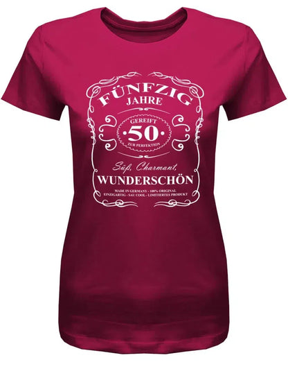 50 Jahre gereift zur Perfektion - Süß Charmant Wunderschön - 50 Geburtstag Shirt Frau