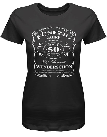 50 Jahre gereift zur Perfektion - Süß Charmant Wunderschön - 50 Geburtstag Shirt Frau - T-Shirt bedrucken mit lustigen Sprüchen bei - myShirtStore