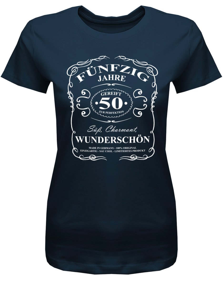 50 Jahre gereift zur Perfektion - Süß Charmant Wunderschön - 50 Geburtstag Shirt Frau - T-Shirt bedrucken mit lustigen Sprüchen bei - myShirtStore