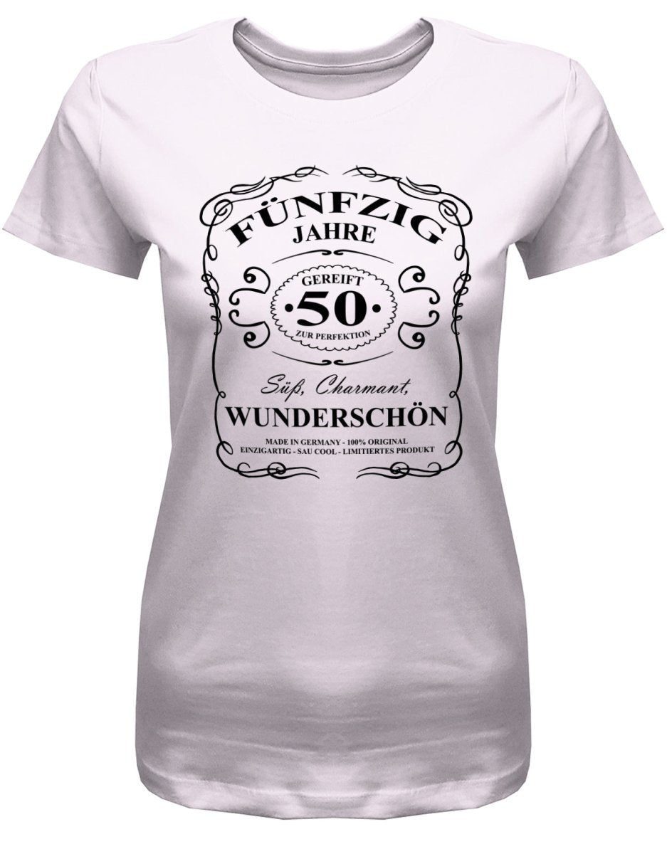 50 Jahre gereift zur Perfektion - Süß Charmant Wunderschön - 50 Geburtstag Shirt Frau - T-Shirt bedrucken mit lustigen Sprüchen bei - myShirtStore