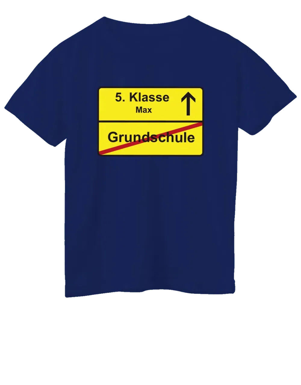 5. Klasse Grundschulabgänger mit Name und Ortsschild royalblau