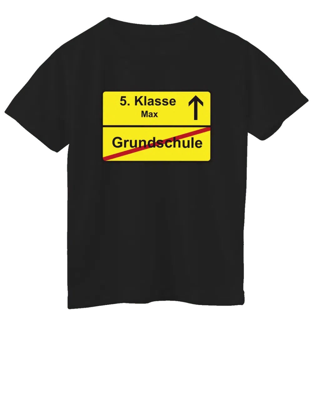 5. Klasse Grundschulabgänger mit Name und Ortsschild schwarz