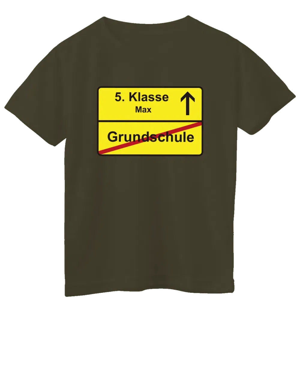 5. Klasse Grundschulabgänger mit Name und Ortsschild army