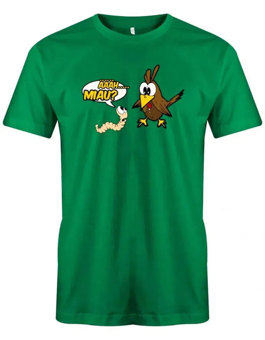Ähhh Miau - Vogel Wurm Fun - Herren T-Shirt