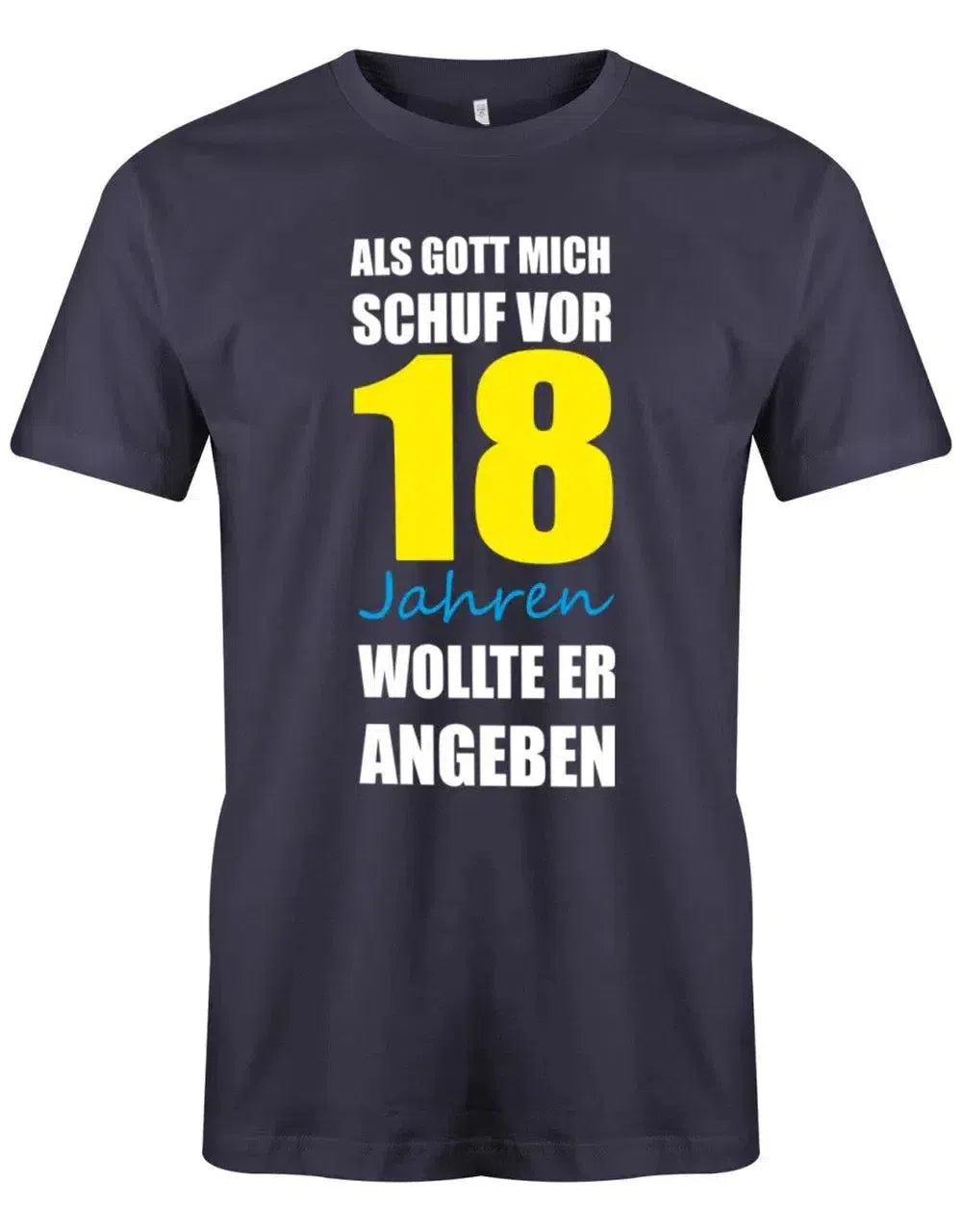 Shirtracer T-Shirt Damen „Als Gott Mich Vor 18 Jahren Schuf Grinste Er“ – Lustiges Einhorn-Motiv Zum 18. Geburtstag