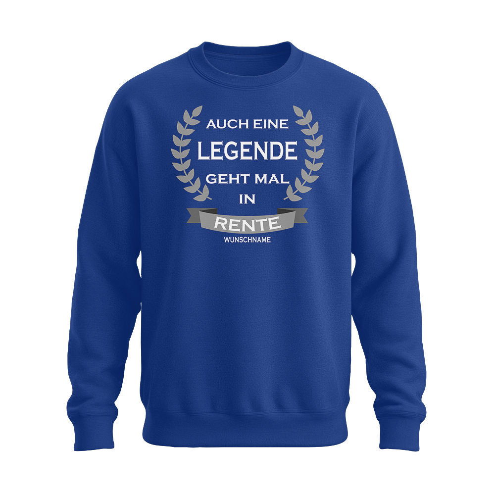 Auch eine Legende geht mal in Rente - Wunschname - Unisex Pullover Royalblau