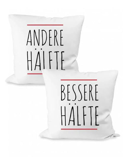 Bessere Hälfte Andere Hälfte Partner Couple Kissen Set