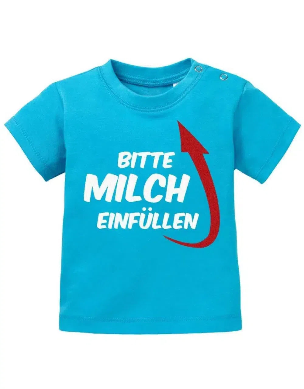 Bitte Milch einfüllen mit Pfeil zum Kopf - Baby T-Shirt