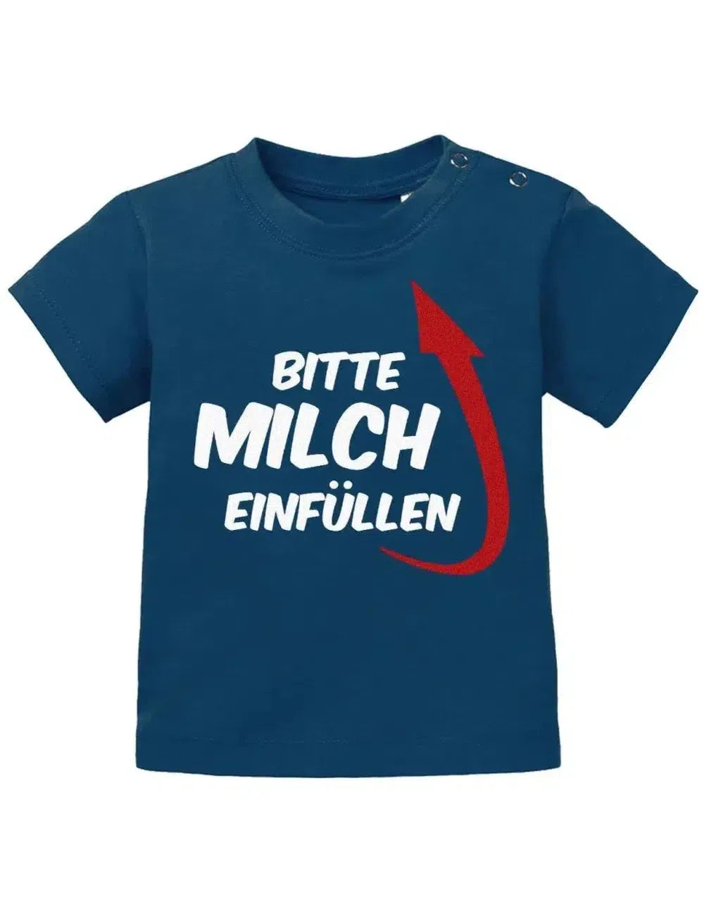 Bitte Milch einfüllen mit Pfeil zum Kopf - Baby T-Shirt