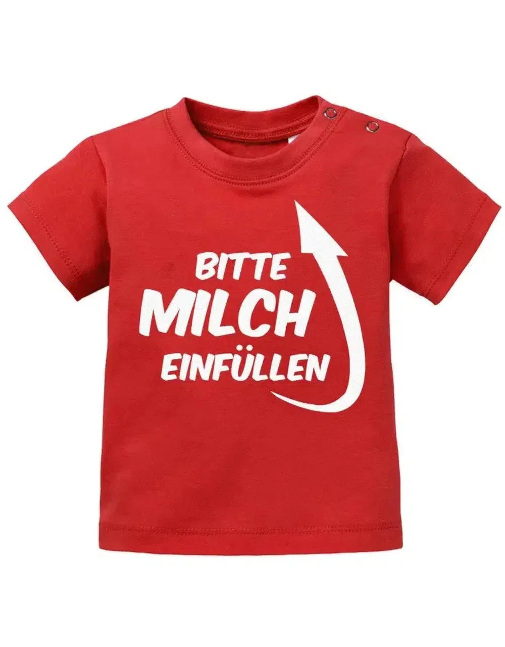 Bitte Milch einfüllen mit Pfeil zum Kopf - Baby T-Shirt