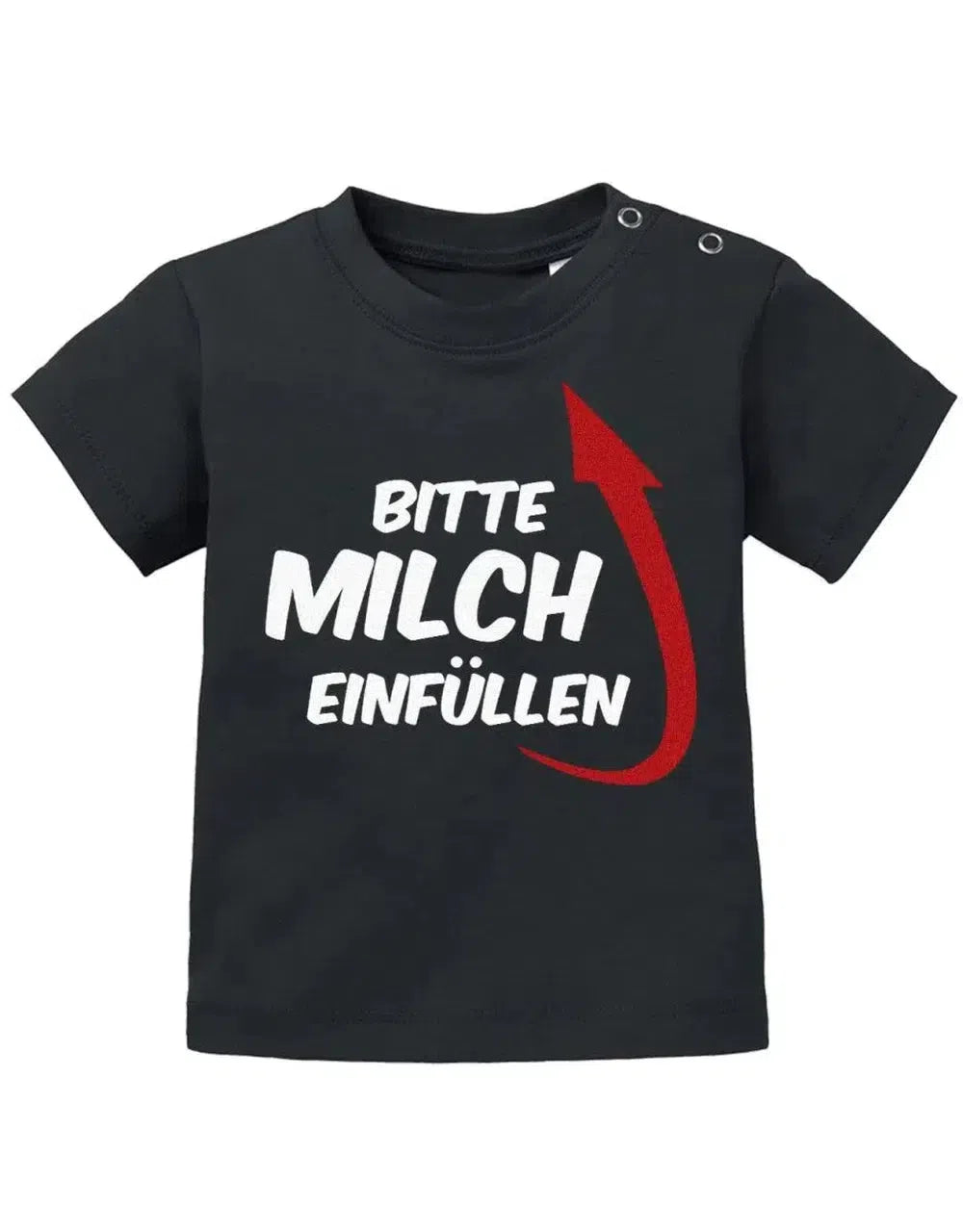 Bitte Milch einfüllen mit Pfeil zum Kopf - Baby T-Shirt