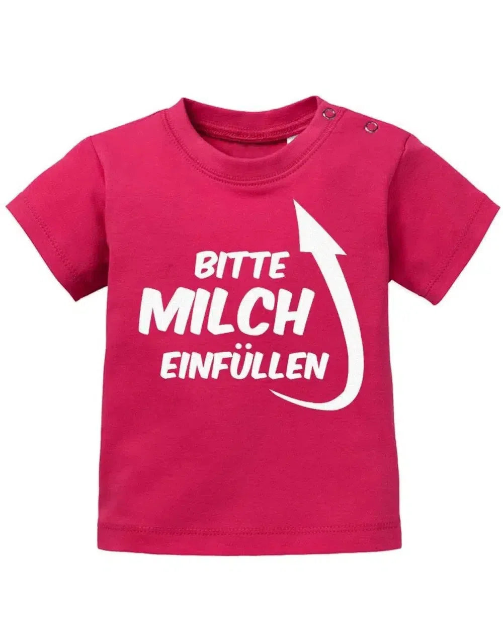 Bitte Milch einfüllen mit Pfeil zum Kopf - Baby T-Shirt