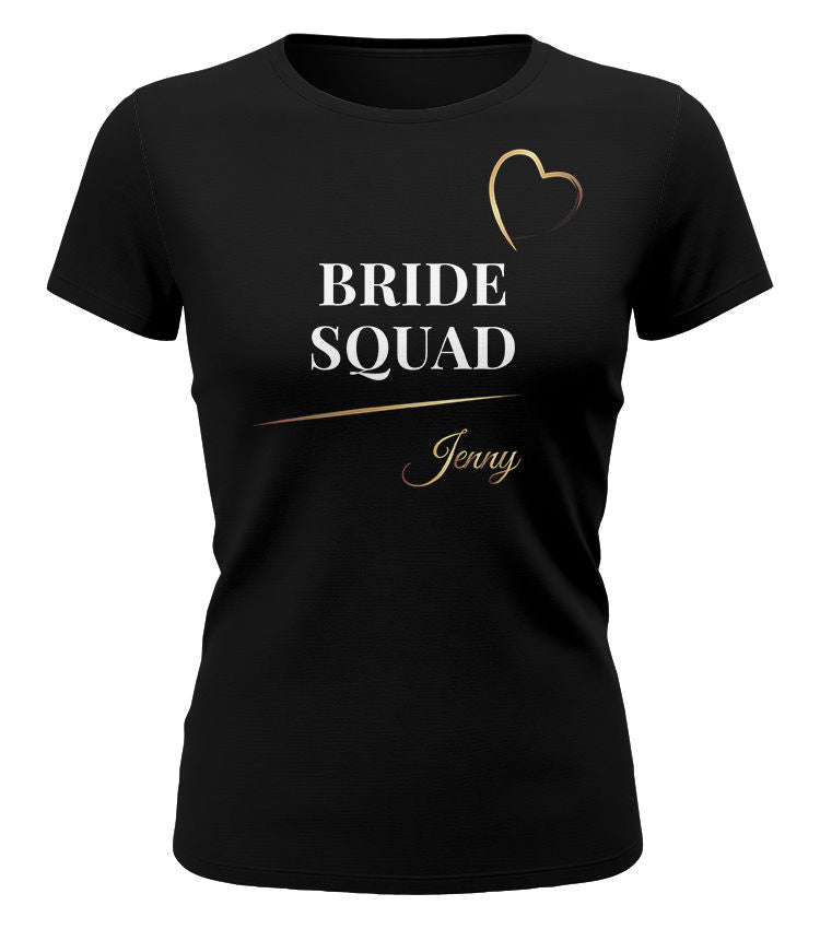 Bride Squad Shirt Black – Bridal Party Matching T Shirt Women