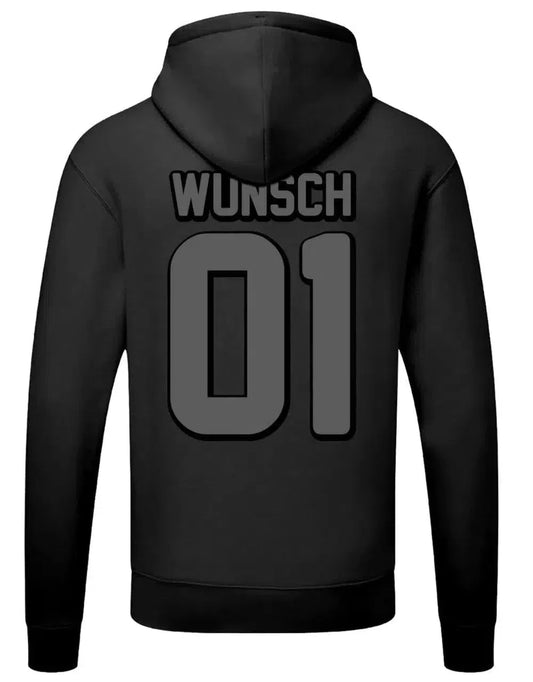 Couple Hoodie für Partner personalisiert mit Name und Nummer Shadow