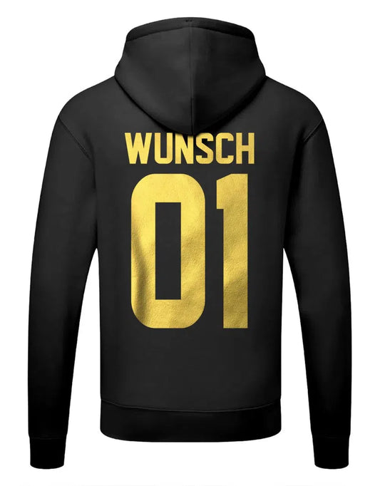 Couple Hoodie für Partner personalisiert mit Wunschname Gold Edition