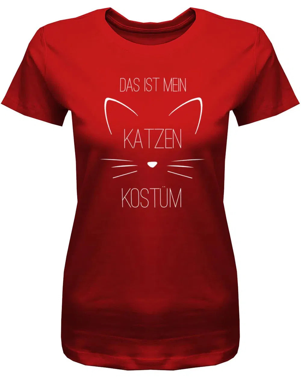 Shirtracer Damen T-Shirt Mit V-Ausschnitt - 'Das Ist Mein Katzen Kostüm' Karneval Motiv