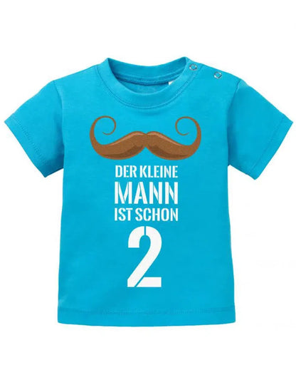 Der kleine Mann ist schon 2 Bart - Geburtstag Shirt 2 - Baby T-Shirt