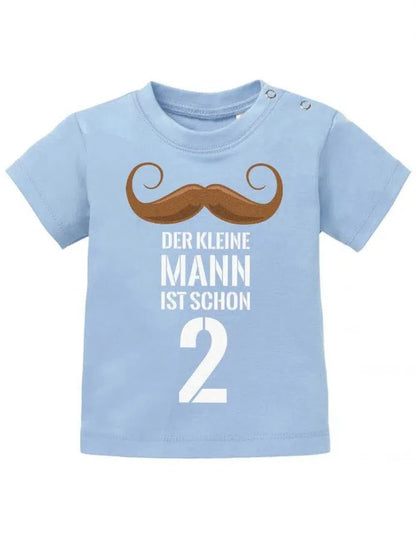 Der kleine Mann ist schon 2 Bart - Geburtstag Shirt 2 - Baby T-Shirt