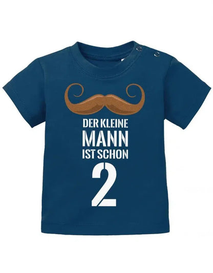 Der kleine Mann ist schon 2 Bart - Geburtstag Shirt 2 - Baby T-Shirt