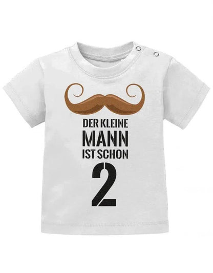 Der kleine Mann ist schon 2 Bart - Geburtstag Shirt 2 - Baby T-Shirt