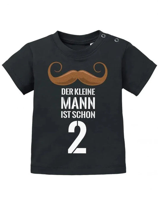 Der kleine Mann ist schon 2 Bart - Geburtstag Shirt 2 - Baby T-Shirt