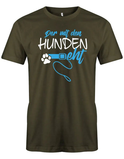 Der mit den Hunden geht - Hundeleine - Herren T-Shirt
