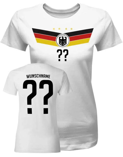Deutschland Flügel - Wunschname - Wunschnummer - WM EM - Fan - Damen T-Shirt