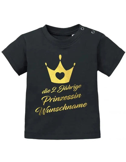 Die 2 jährige Prinzessin mit Wunschname - Geburtstag Shirt 2 - Baby T-Shirt