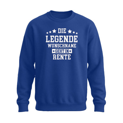 Die Legende geht in Rente – Personalisiert mit Name – Unisex Pullover