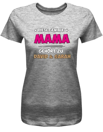 Diese geniale Mama gehört zu Wunschname - Personalisierbar mit deinem Wunschnamen - Damen T-Shirt