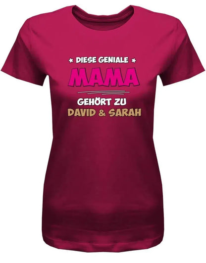Diese geniale Mama gehört zu Wunschname - Personalisierbar mit deinem Wunschnamen - Damen T-Shirt